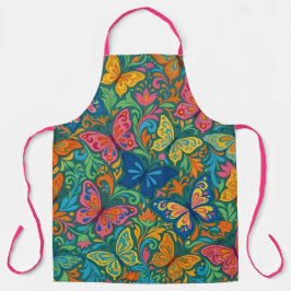 Delantal Culinario de Mariposa Vibrante