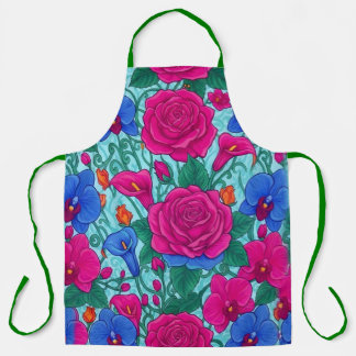 Delantal Culinario Floral Vibrante