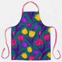 Delantal Culinario Floral Vibrante