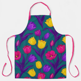 Delantal Culinario Floral Vibrante