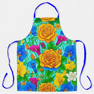 Delantal Culinario Floral Vibrante