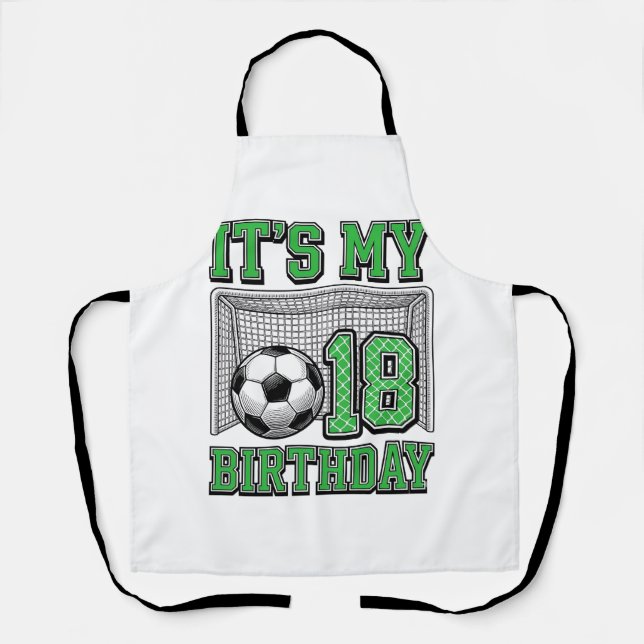 Delantal Cumpleaños 18 Fútbol Vintage (Anverso)