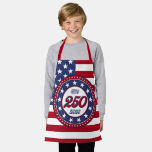 Delantal Cumpleaños 250 de América con bandera de EE. UU.