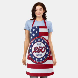 Delantal Cumpleaños 250 de América con bandera de EE. UU.