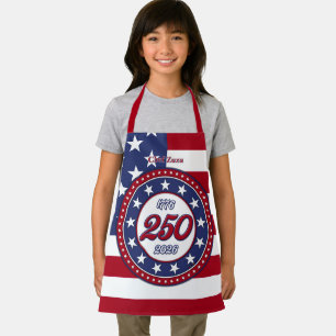 Delantal Cumpleaños 250 de América con bandera de EE. UU.