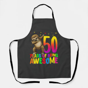 Delantal Cumpleaños de 50 años Perezoso haciendo dab Cumple