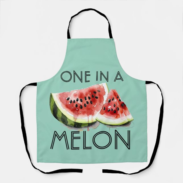 Delantal Cumpleaños de fiesta de verano ONE IN A MELON pers (Anverso)