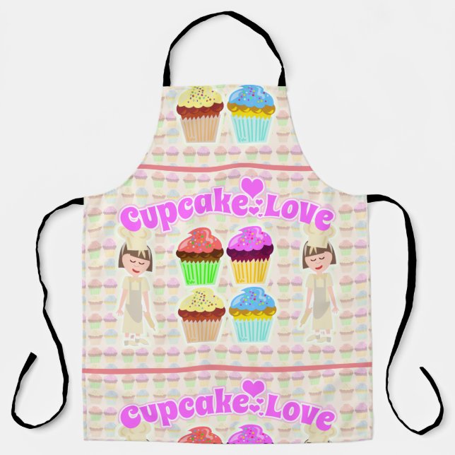 Delantal Cupcake Amor Chef Personalizado Arte Diversión (Anverso)