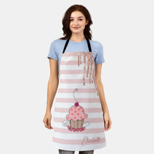 Delantal Cupcake, Brillantes Goteos, Rayas