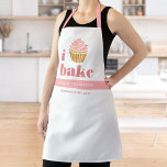 Delantal Cupcake Oro rosa I Bake Moderna Tipografía Negrita<br><div class="desc">Aquí hay una forma maravillosa de añadir a la diversión de la cocción, así como de seguir promocionando su negocio. Añada un poco más de brillo a sus aventuras culinarias cuando use este elegante, sofisticado, sencillo y moderno delantal. "Yo horneo" en negrita rosa oscuro, tipografía, un quequito rosado y dorado...</div>