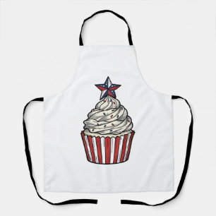 Delantal Cupcake Patriótico Grabado Antiguo Cuatro de Julio