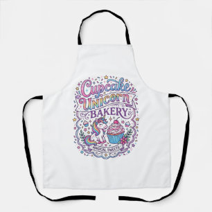 Delantal Cupcake Unicornio Panadería de Unicornio Fondo Bla