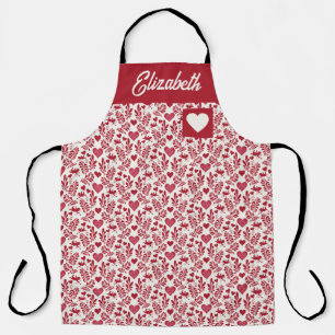 Delantal Cupidos y corazones de nombres personalizados