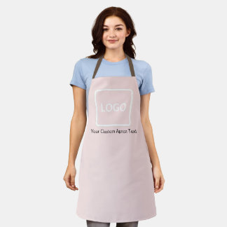 Delantal Custom Apron Blush Pink Business Logo Personalized