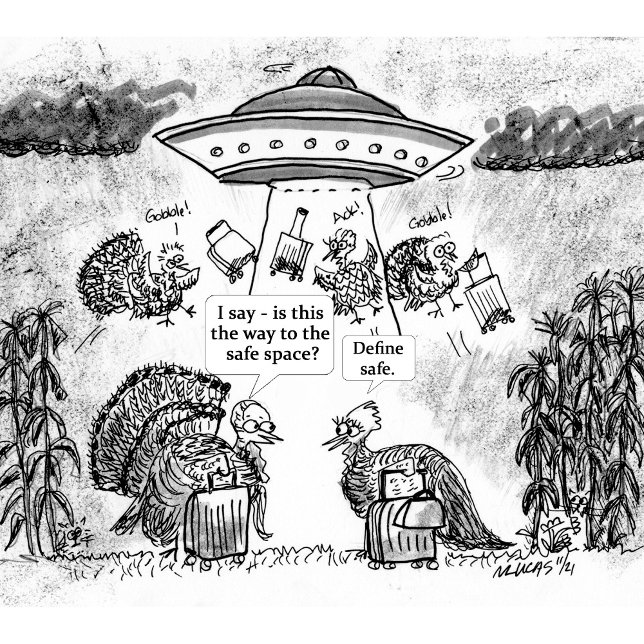 Delantal Custom apron design with a house (Published cartoon for the Charleston Mercury)