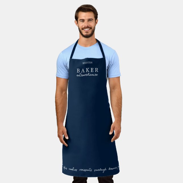 Delantal Custom Baker Extraordinaire Navy Large (Gastado)