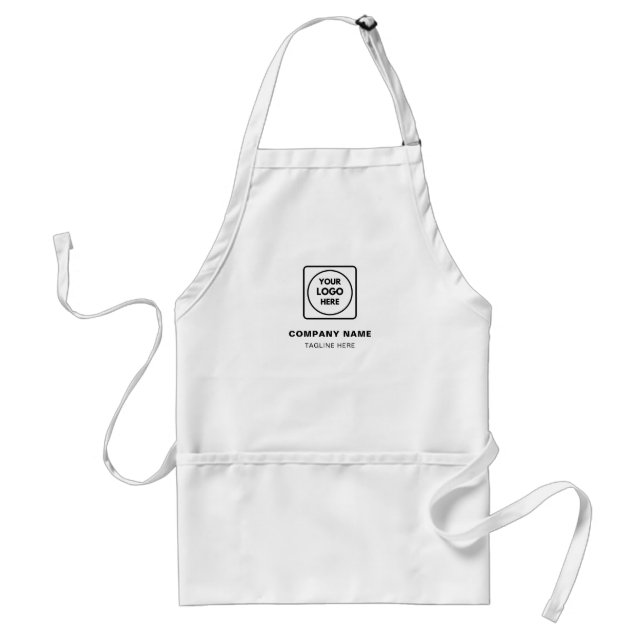 Delantal Custom Business Name Logo Modern Branding Apron (Frente)