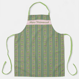 Delantal CUSTOM Cherry Lime Ditsy Floral pin Stripe