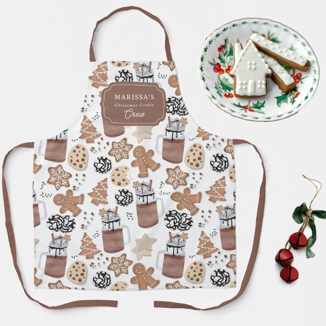 Delantal Custom Christmas Cookie Baking Crew Personalized (Custom Christmas Cookie Baking Crew Personalized Apron)