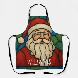 Delantal Custom Christmas Santa Art Deco Stained Glass