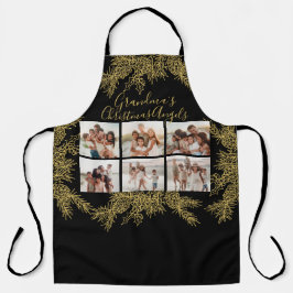 Delantal Custom Elegant Christmas Photo Collage Grandma's