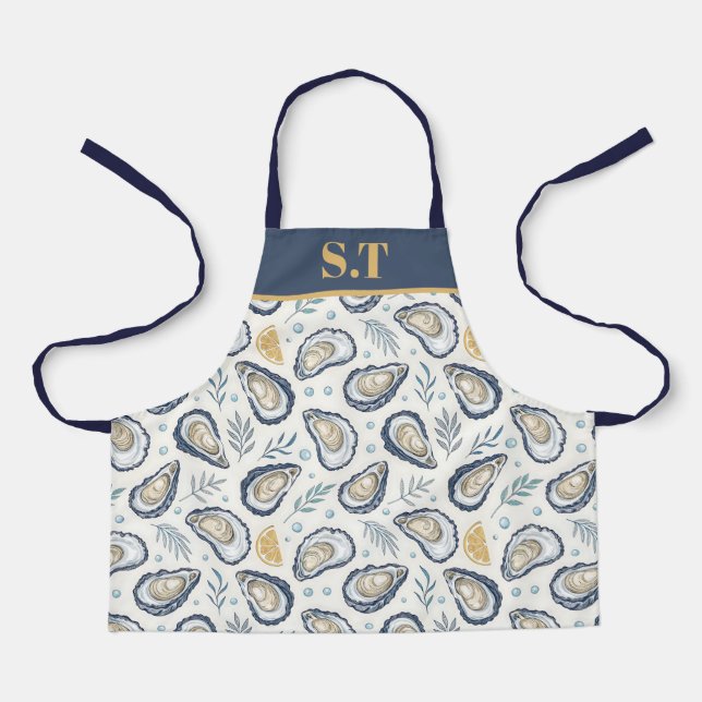 Delantal Custom Elegant Marine Oysters (Anverso)