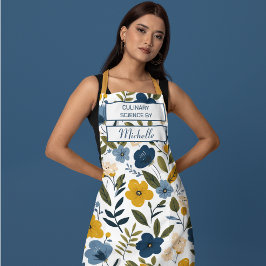Delantal Custom Floral Apron – Culinary Science by [Name]