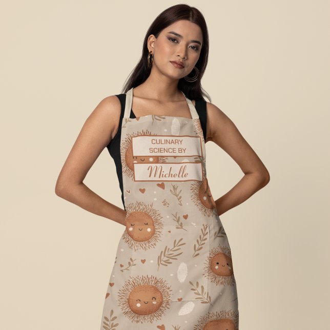 Delantal Custom Floral Apron – Culinary Science by [Name] (Subido por el creador)