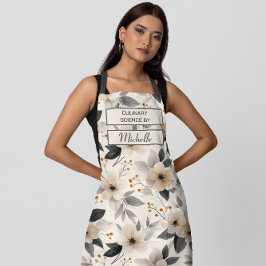 Delantal Custom Floral Apron – Culinary Science by [Name]