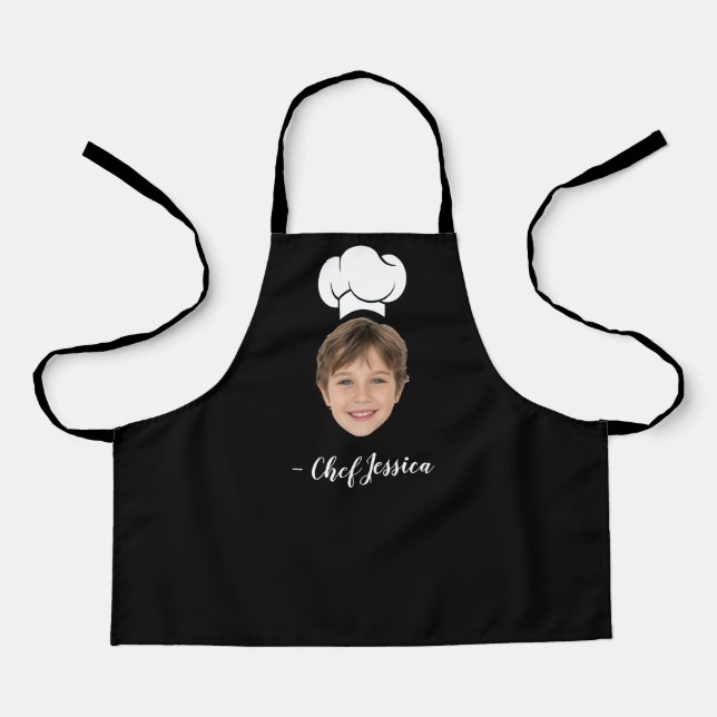 Delantal Custom Kid Face & Name Cute Chef Apron (Anverso)