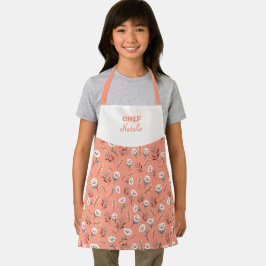 Delantal Custom Kids Apron – White Poppies