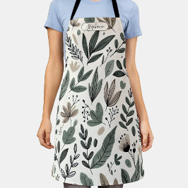 Delantal Custom Minimalist Botanical Cooking