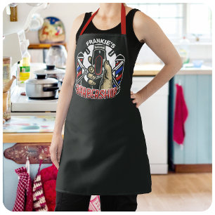 Delantal Custom NAME Retro Barber Shop Pole Barbershop