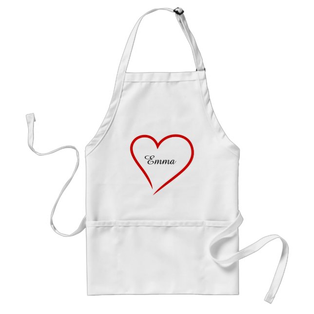 Delantal Custom Name with Heart – Perfect Chef Gift (Frente)