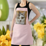 Delantal Custom Photo and Name Personalized Adult Pink<br><div class="desc">Upload a photo, add a name or text, and easily create your personalized apron. Click CUSTOMIZE to change the background color or text color. You can TRANSFER this DESIGN on other Zazzle products and adjust it to fit most of the Zazzle items. Standard Studio designs are made in high-resolution vector...</div>