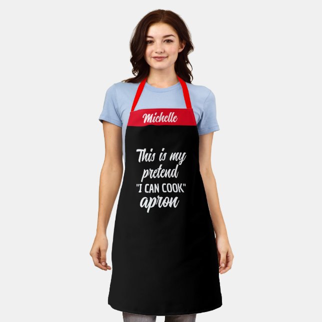 Delantal Custom "Pretend I Can Cook" Apron - Funny Kitchen (Gastado)