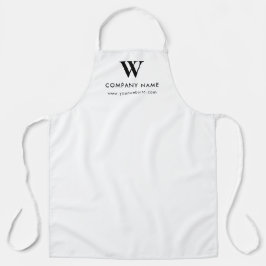 Delantal Custom Text Monogram Website Personalized White