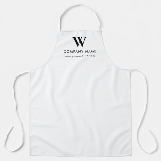 Delantal Custom Text Monogram Website Personalized White (Anverso)