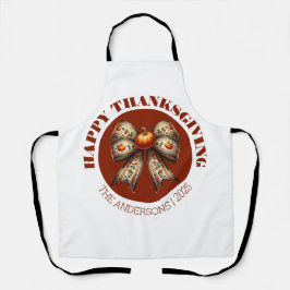 Delantal Custom Thanksgiving white &brown elegant Pumpkins