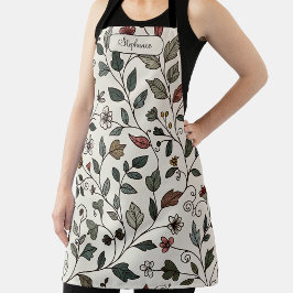 Delantal Custom Whimsical Flower & Vine