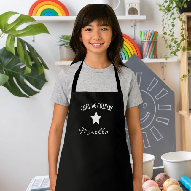 Delantal Customizable black apron - star apron for kids (Subido por el creador)