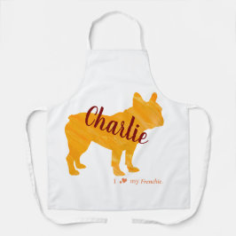 Delantal Customizable French Bulldog Pastel Orange Frenchie