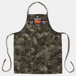Delantal Customize Butcher Shop Orange Hog Pig Black Camo 