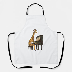 Delantal Cuta jirafa tocando piano jirafas música