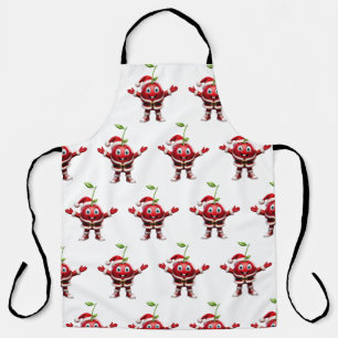 Delantal Cute 3D Christmas Cherry Fruit Pattern Apron