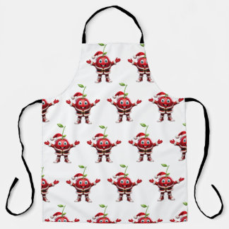 Delantal Cute 3D Christmas Cherry Fruit Pattern Apron