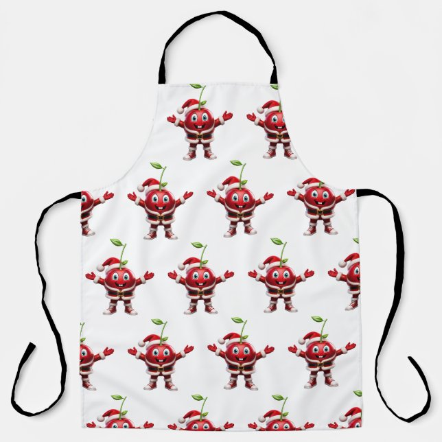 Delantal Cute 3D Christmas Cherry Fruit Pattern Apron (Anverso)