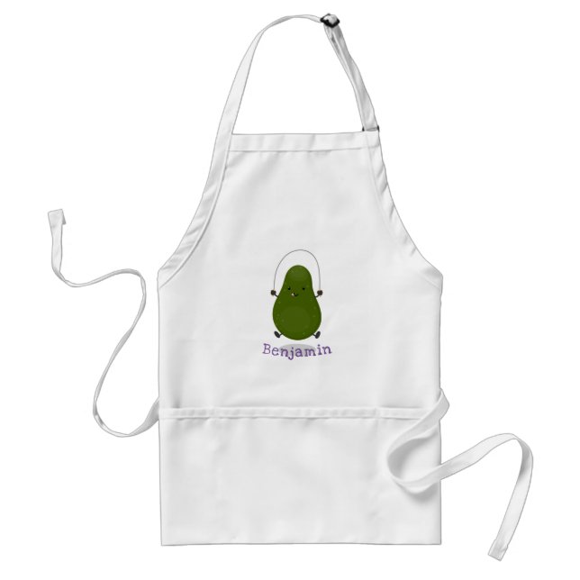 Delantal Cute aguacate salto cuerda personalizado ilustraci (Frente)