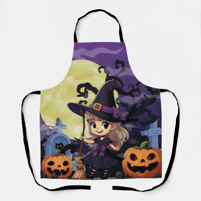 Delantal Cute Anime Halloween Witch (Anverso)
