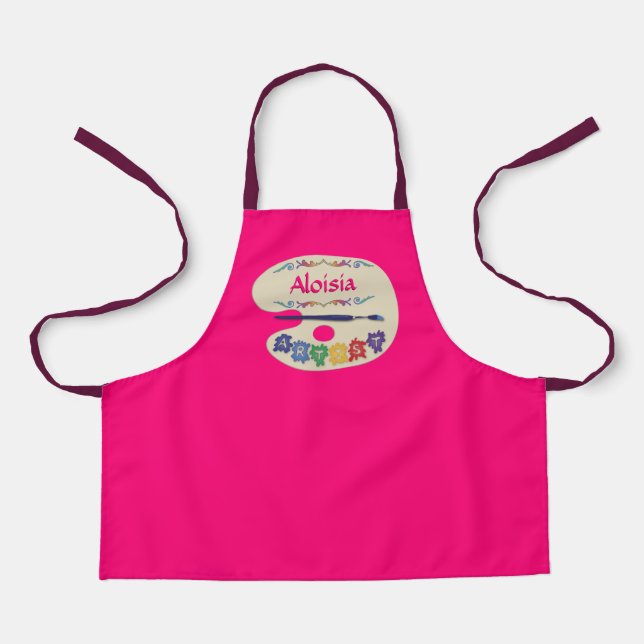 Delantal Cute Artists Palette Kids Paint Smock Apron (Anverso)